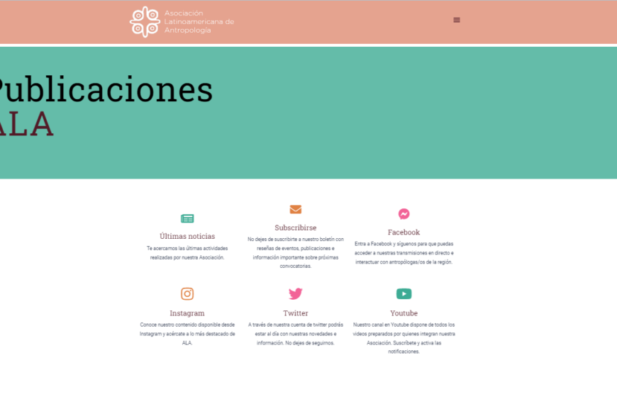 Novo Site ALA (Asociación Latinoamericana de Antropología )