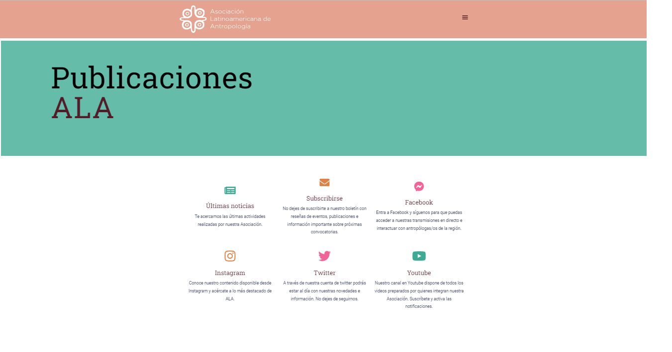 Novo Site ALA (Asociación Latinoamericana de Antropología )